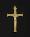 925 Sterling Silver & 24K Gold Vermeil Cross Pendant, Pendant Art Deco Rosary Crucfix, Jewelry Supply, R48P-RV48P