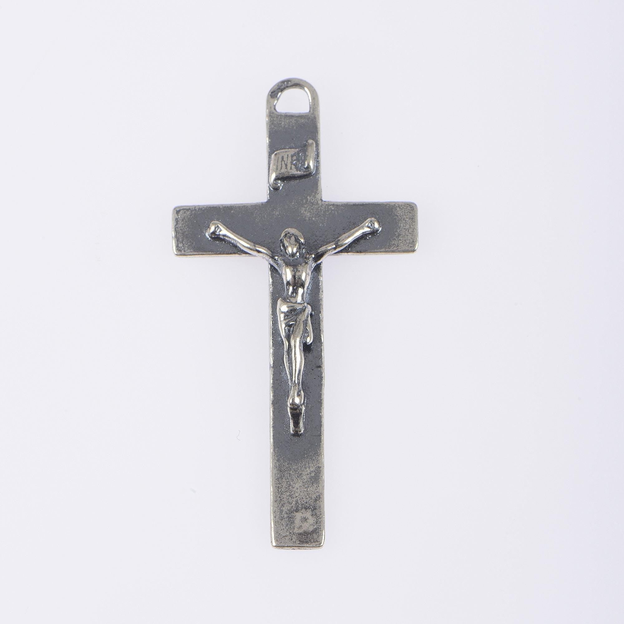 925 Sterling Silver & 24K Gold Vermeil Pendant Straight and Plain Crucifix, Jewelry Supply, R50P-RV50P