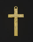 925 Sterling Silver & 24K Gold Vermeil Pendant Straight and Plain Crucifix, Jewelry Supply, R50P-RV50P