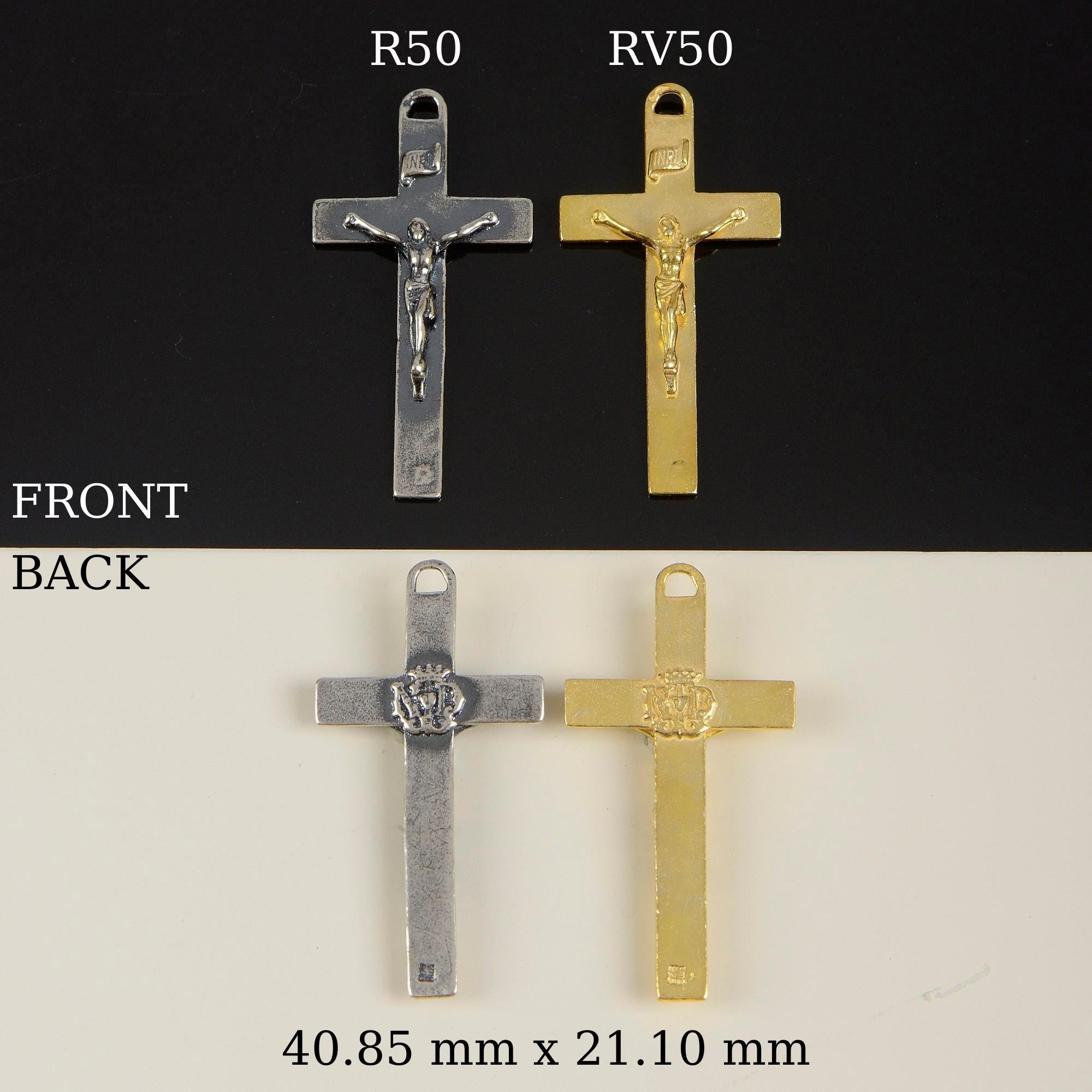 925 Sterling Silver & 24K Gold Vermeil Pendant Straight and Plain Crucifix, Jewelry Supply, R50P-RV50P