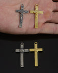 925 Sterling Silver & 24K Gold Vermeil Pendant Straight and Plain Crucifix, Jewelry Supply, R50P-RV50P