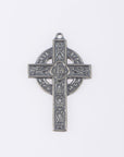 925 Sterling Silver & 24K Gold Vermeil Pendant Elaborate Celtic Cross, Jewelry Supply, R57P-RV57P