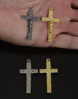 925 Sterling Silver & 24K Gold Vermeil High Relief Ivy Clad Crucifix, Jewelry Supply, R63-RV63
