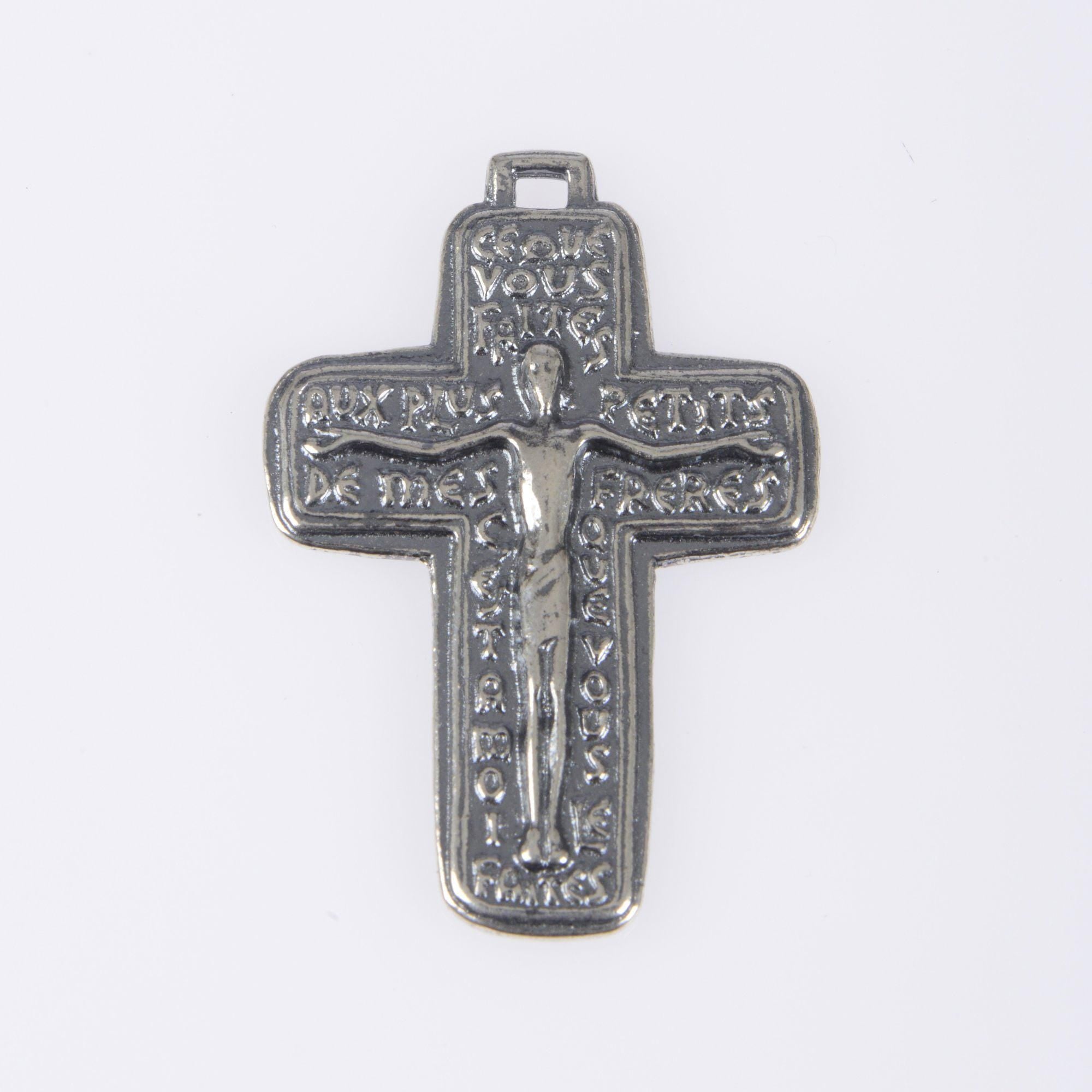 925 Sterling Silver & 24K Gold Vermeil Mattheew’s Gospel 25:40 Caritas Crucifix, Jewelry Supply, R69-RV69