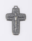 925 Sterling Silver & 24K Gold Vermeil Mattheew’s Gospel 25:40 Caritas Crucifix, Jewelry Supply, R69-RV69