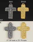 925 Sterling Silver & 24K Gold Vermeil Mattheew’s Gospel 25:40 Caritas Crucifix, Jewelry Supply, R69-RV69