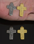 925 Sterling Silver & 24K Gold Vermeil Mattheew’s Gospel 25:40 Caritas Crucifix, Jewelry Supply, R69-RV69