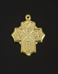 925 Sterling Silver & 24K Gold Vermeil crucifix pendant, 4 Way Cross, Jewelry Supply, R56P-RV56P