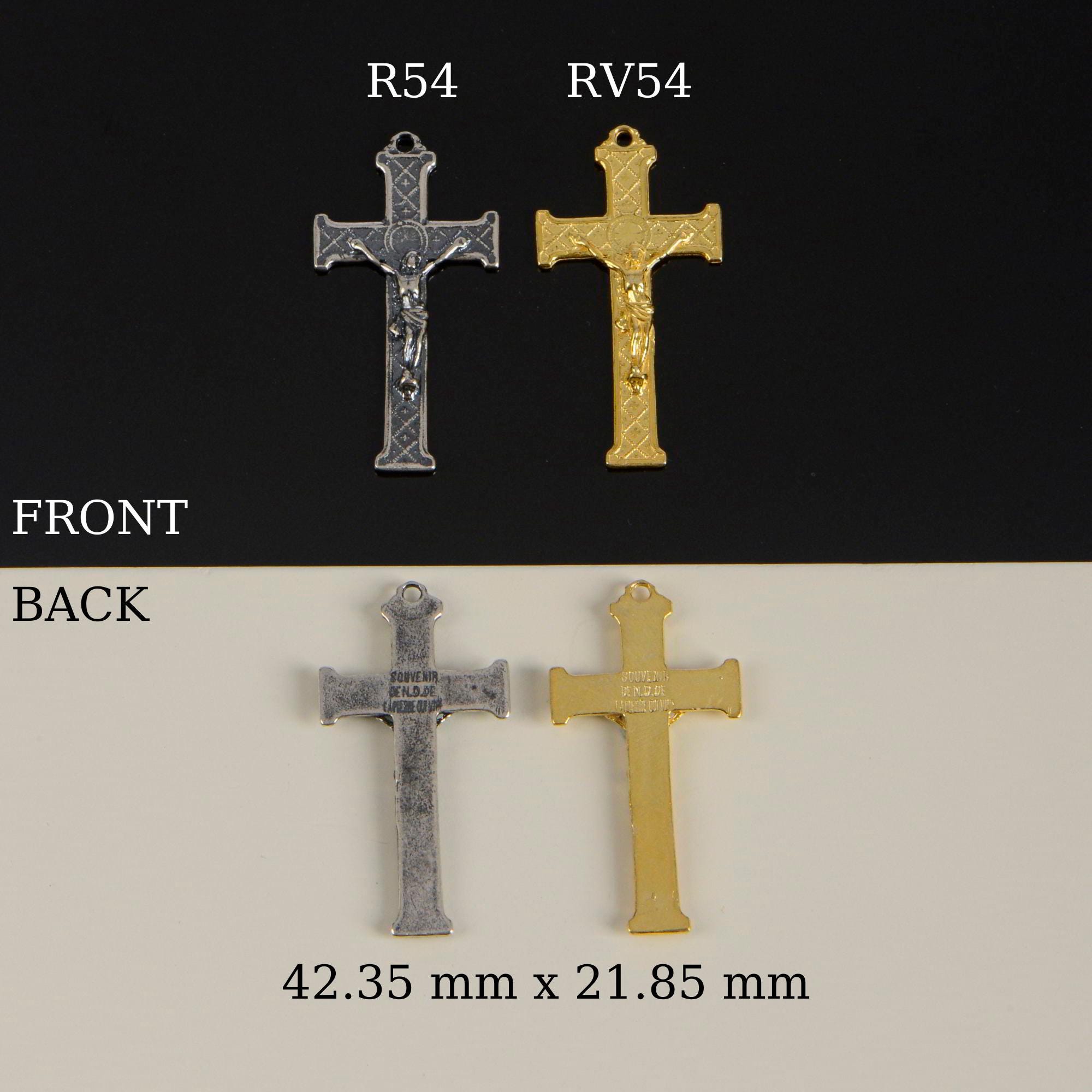 925 Sterling Silver & 24K Gold Vermeil Saint Therese Rosary Center, Jewelry Supply, R54-RV54