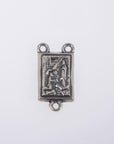 925 Sterling Silver & 24K Gold Vermeil Lourdes Apparition Rectangular Rosary Center, Jewelry Supply, R75-RV75