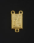 925 Sterling Silver & 24K Gold Vermeil Lourdes Apparition Rectangular Rosary Center, Jewelry Supply, R75-RV75