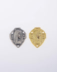 925 Sterling Silver & 24K Gold Vermeil Virgin Mary and Cross Rosary Center, Jewelry Supply, R76-RV76