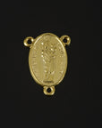 925 Sterling Silver & 24K Gold Vermeil Our Lady of Notre Dame of Paris with Cathedral on reverse Rosary Center, Jewelry Supply, R81-RV81