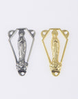 925 Sterling Silver & 24K Gold Vermeil Open Work Miraculous Virgin Center, Jewelry Supply, R85-RV85