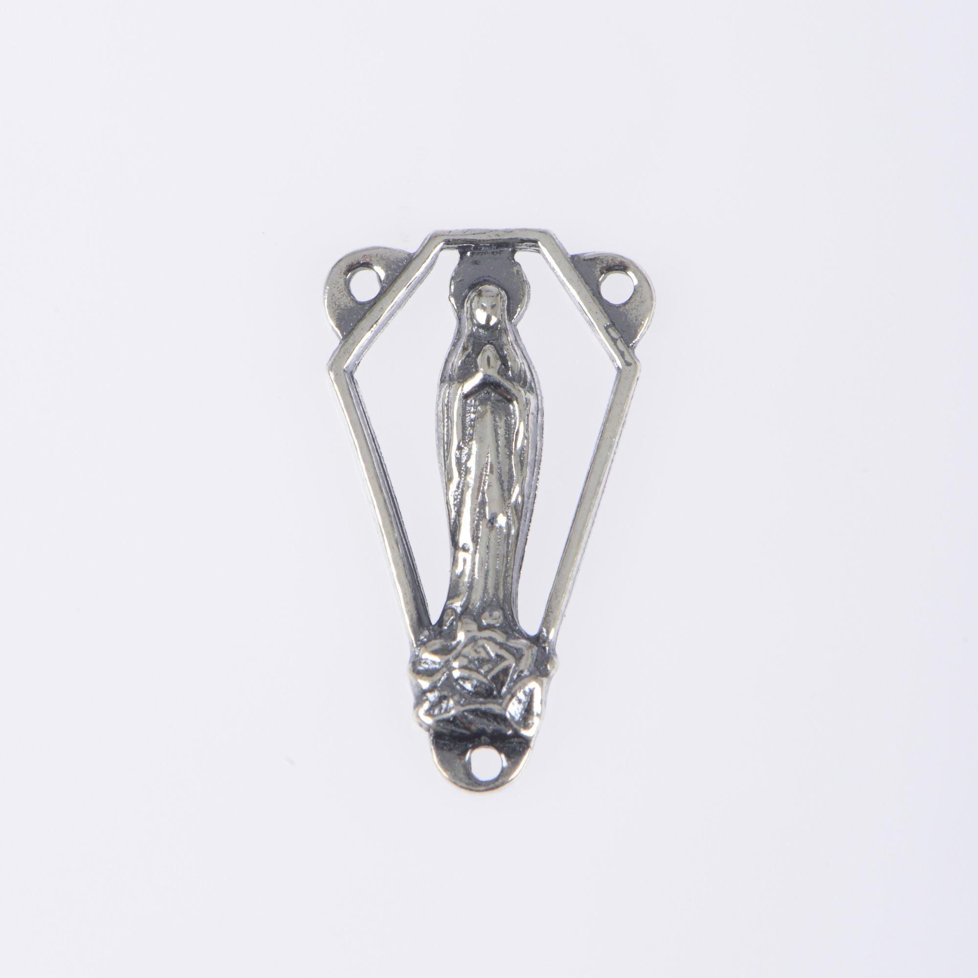 925 Sterling Silver & 24K Gold Vermeil Open Work Miraculous Virgin Center, Jewelry Supply, R85-RV85
