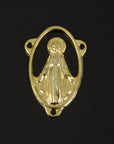 925 Sterling Silver & 24K Gold Vermeil Open Work Miraculous Medal Rosary center, Jewelry Supply, R86-RV86