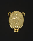 925 Sterling Silver & 24K Gold Vermeil Our Lady of Medugorje Rosary Center, Jewelry Supply, R98-RV98