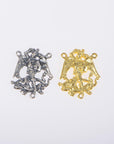 925 Sterling Silver & 24K Gold Vermeil Rosary Center, St Michael open Work Rosary Center, Jewelry Supply, R104-RV104