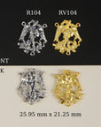 925 Sterling Silver & 24K Gold Vermeil Rosary Center, St Michael open Work Rosary Center, Jewelry Supply, R104-RV104