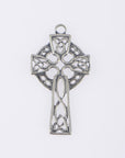 925 Sterling Silver & 24K Gold Vermeil Cross Pendant, Open Work Celtic Cross, Jewelry Supply, R34-RV34