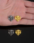 925 Sterling Silver & 24K Gold Vermeil Rosary Center, Heavy Jerusalem Cross Rosary Center, Jewelry Supply, R105-RV105