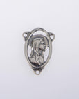 925 Sterling Silver & 24K Gold Vermeil Lourdes Apparition Open Oval Rossary Center, Jewelry Supply, R87-RV87