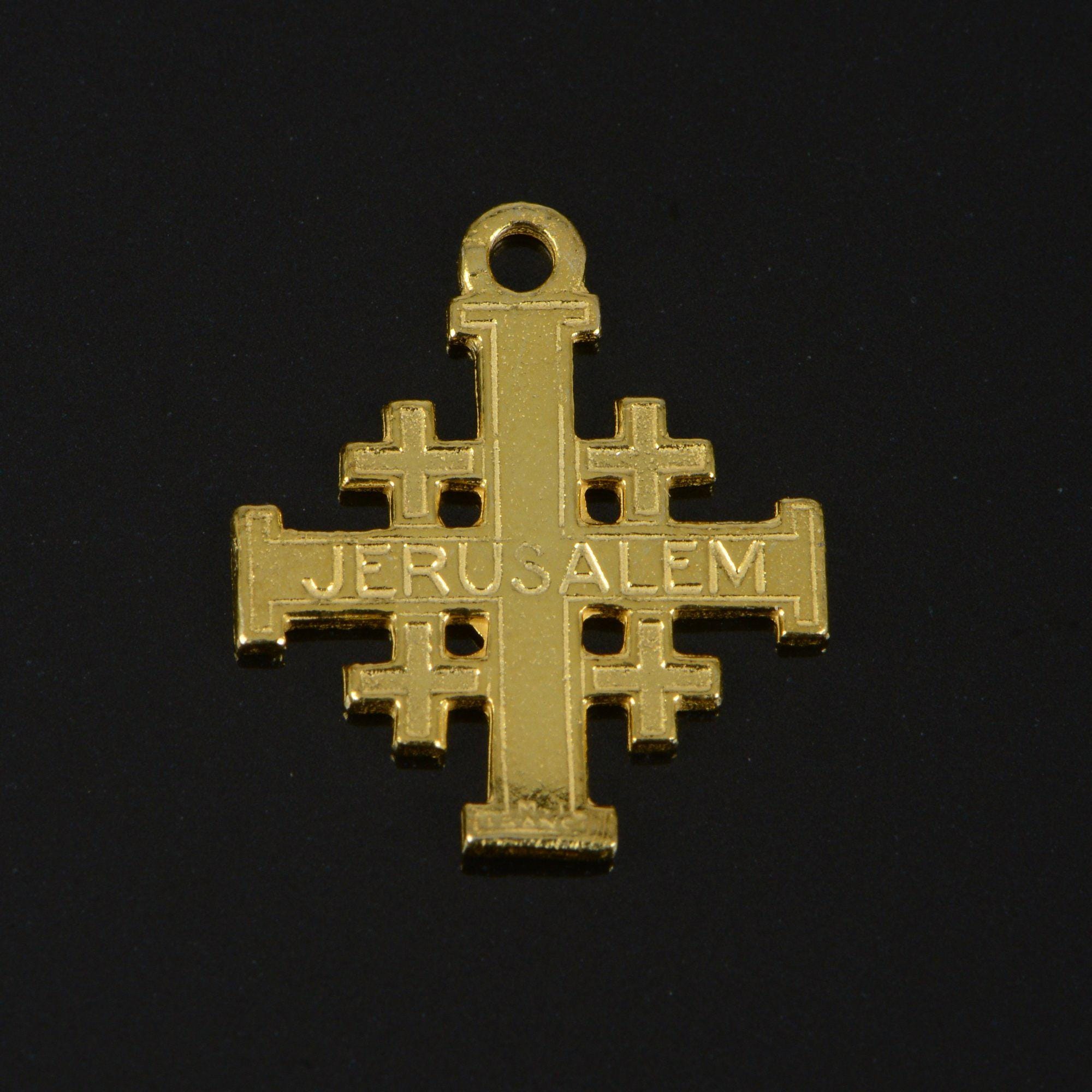925 Sterling Silver & 24K Gold Vermeil Small Jerusalem Pendant Cross, R67P-RV67P