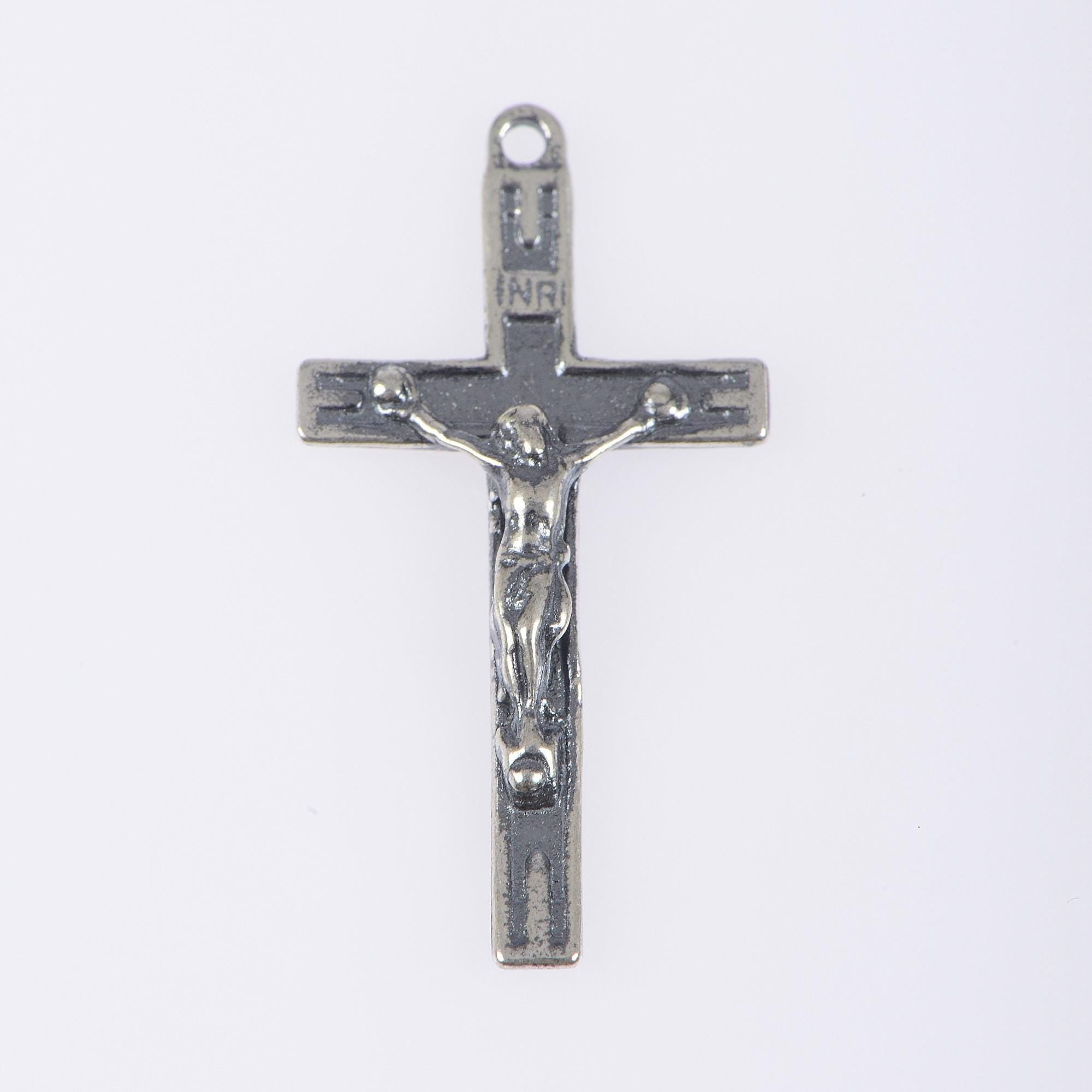 925 Sterling Silver & 24K Gold Vermeil Pendant Streamlined Crucifix, R66P-RV66P