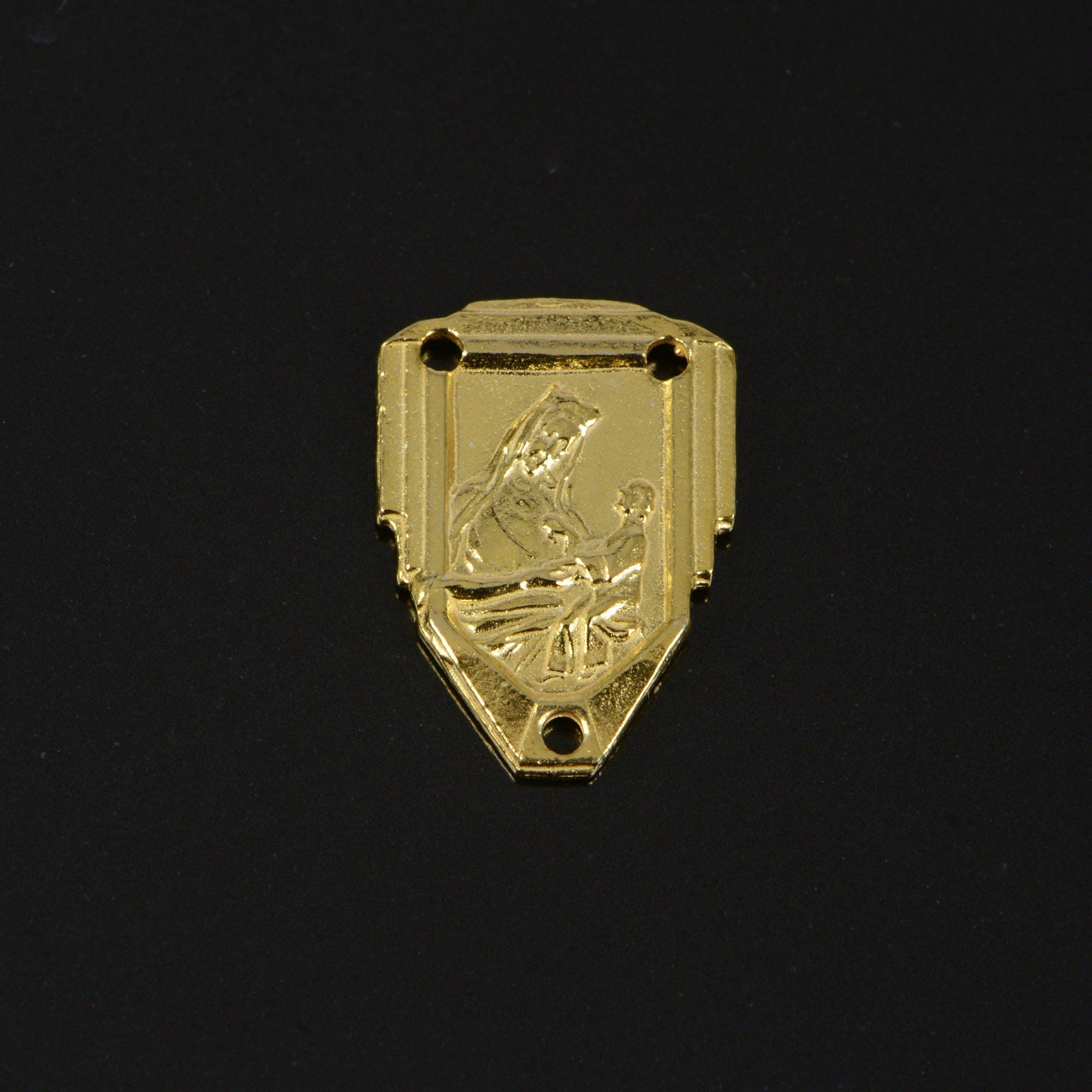 925 Sterling Silver & 24K Gold Vermeil Sacred heart of Jesus Rosary Center, Jewelry Supply, R84-RV84