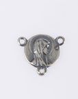 925 Sterling Silver & 24K Gold Vermeil Jerusalem and Virgin Mary Rosary Center, Jewelry Supply, R90-RV90