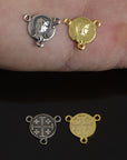 925 Sterling Silver & 24K Gold Vermeil Jerusalem and Virgin Mary Rosary Center, Jewelry Supply, R90-RV90