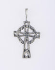 925 Sterling Silver & 24K Gold Vermeil Cross Pendant, Small open Work Celtic Cross with Straight Bail, Jewelry Supply, R33-RV33