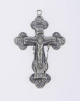 925 Sterling Silver & 24K Gold Vermeil Pendant, Elaborate large Orthodox Crucifix with Instruments of Tirture, Jewelry Supply, R40-RV40
