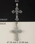 925 Sterling Silver Large Heavy Orthodox Pectoral Crucifix, Rosary Cross, Pendant, Jewelry Supply, R41
