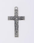 925 Sterling Silver & 24K Gold Vermeil Cross Pendant , Pendant Elaborate Crucifix with Art Nouveau Style, Jewelry Supply, R45P-RV45P