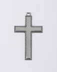 925 Sterling Silver & 24K Gold Vermeil Cross Pendant, Straight Cross with dotted frame, Jewelry Supply, R47P-RV47P