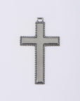 925 Sterling Silver & 24K Gold Vermeil Cross Pendant, Straight Cross with dotted frame, Jewelry Supply, R47-RV47