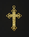 925 Sterling Silver & 24K Gold Vermeil Cross Pendant, Open work Pendant, Jewelry Supply, R49P-RV49P