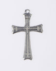 925 Sterling Silver & 24K Gold Vermeil Straight lines Art Deco Cross, Jewelry Supply, R59-RV59