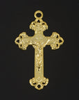 925 Sterling Silver & 24K Gold Vermeil Open Work Elaborate Crucifix with Illlumination, Jewelry Supply, R60-RV60