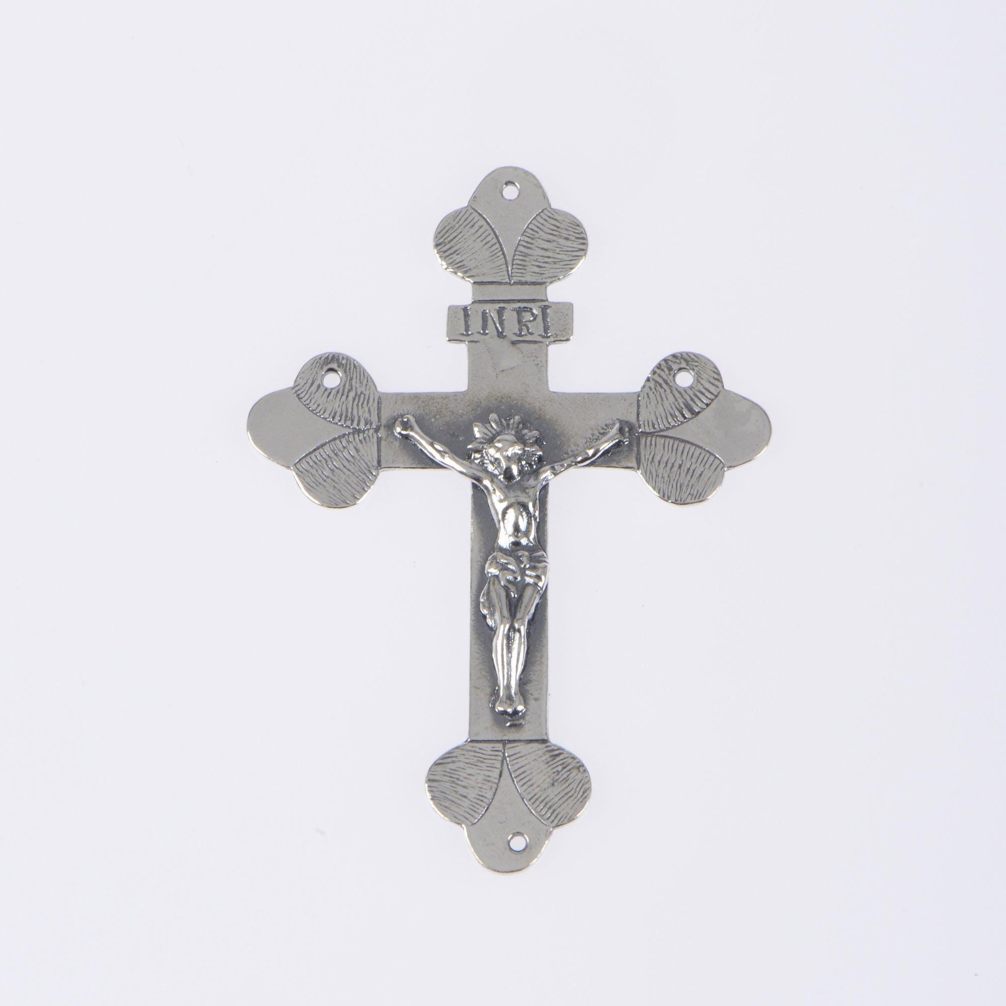 925 Sterling Silver & 24K Gold Vermeil Large Rosary Pendant, 19th Century Style, Jewelry Supply, R68P-RV68P