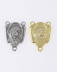 925 Sterling Silver & 24K Gold Vermeil Lourdes Apparition Virgin Mary Rosary Center, Jewelry Supply, R70 RV70