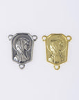 925 Sterling Silver & 24K Gold Vermeil Virgin Mary Bayeux Lisieux Rosary Center, Jewelry Supply, R71-RV71