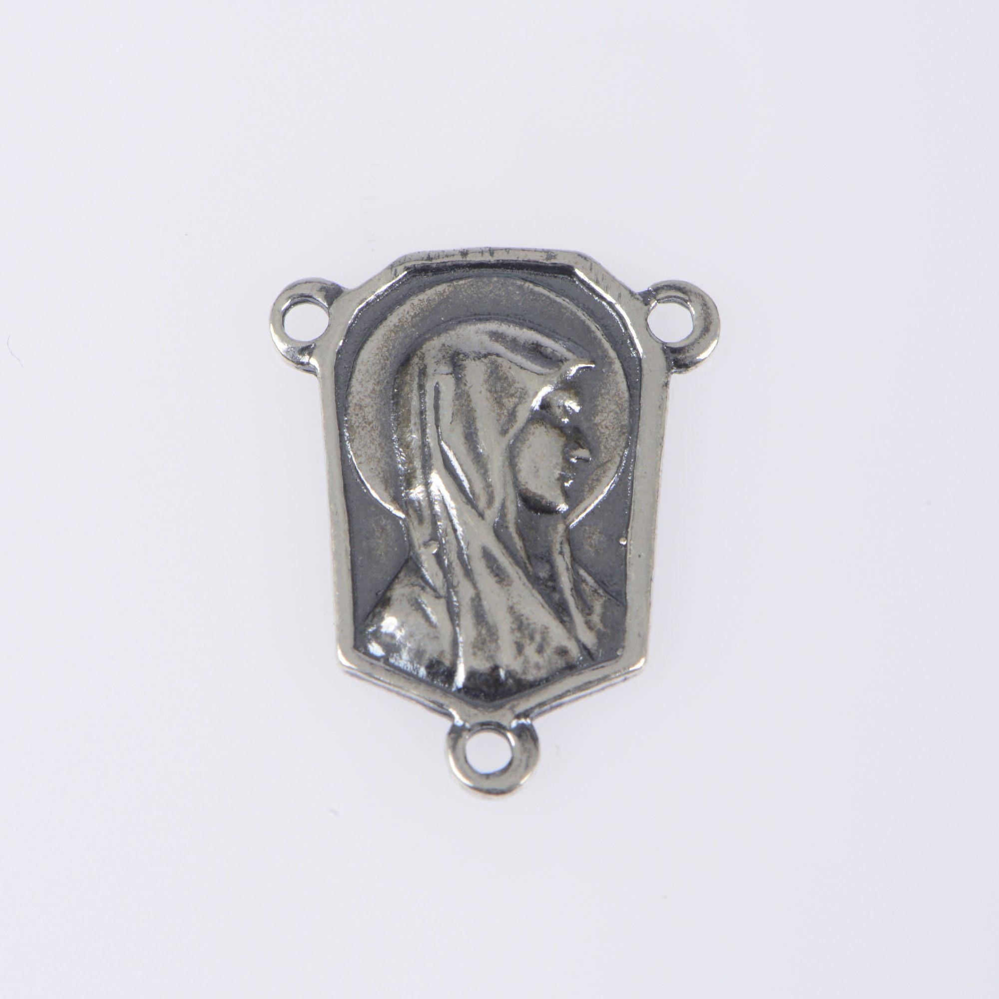 925 Sterling Silver & 24K Gold Vermeil Virgin Mary Bayeux Lisieux Rosary Center, Jewelry Supply, R71-RV71