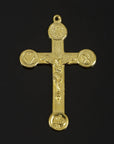 925 Sterling Silver & 24K Gold Vermeil Cross Pendant, Crucifix with Agnus Dei and Instruments of Torture, Jewelry Supply, R102-RV102
