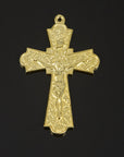 925 Sterling Silver & 24K Gold Vermeil Cross Pendant, Art Nouveau Crucifix with Large Corpus, Jewelry Supply, R103-RV103