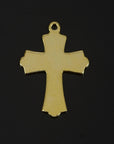925 Sterling Silver & 24K Gold Vermeil Cross Pendant, Russian Greek Stayle Elaborate Crucifix with Angels, Jewelry Supply, R43-RV43