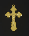 925 Sterling Silver & 24K Gold Vermeil Cross Pendant, Pendant Oriental Type Crucifix, Jewelry Supply, R35P-RV35P