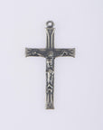 925 Sterling Silver & 24K Gold Vermeil Cross Pendant, Pendant Art Deco Rosary Crucfix, Jewelry Supply, R48P-RV48P