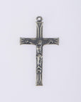 925 Sterling Silver & 24K Gold Vermeil, Art Deco Rosary Crucfix, Jewelry Supply, R48-RV48